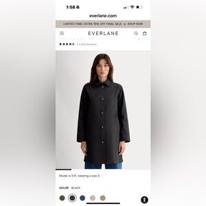Everlane Classic black Mac Coat